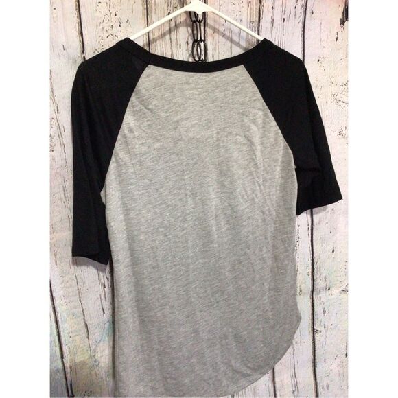 Disney Mickey Mouse Skeleton V Neck Tee Size Large Junior Women’s Gray Blak - Picture 7 of 14